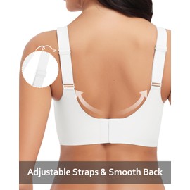 WOWENY Women's Bra Without Underwire Padded Non-Wired Bra Push Up Mesh Bralette Soft Bra Comfort Invisible Seamless Bra, A-White