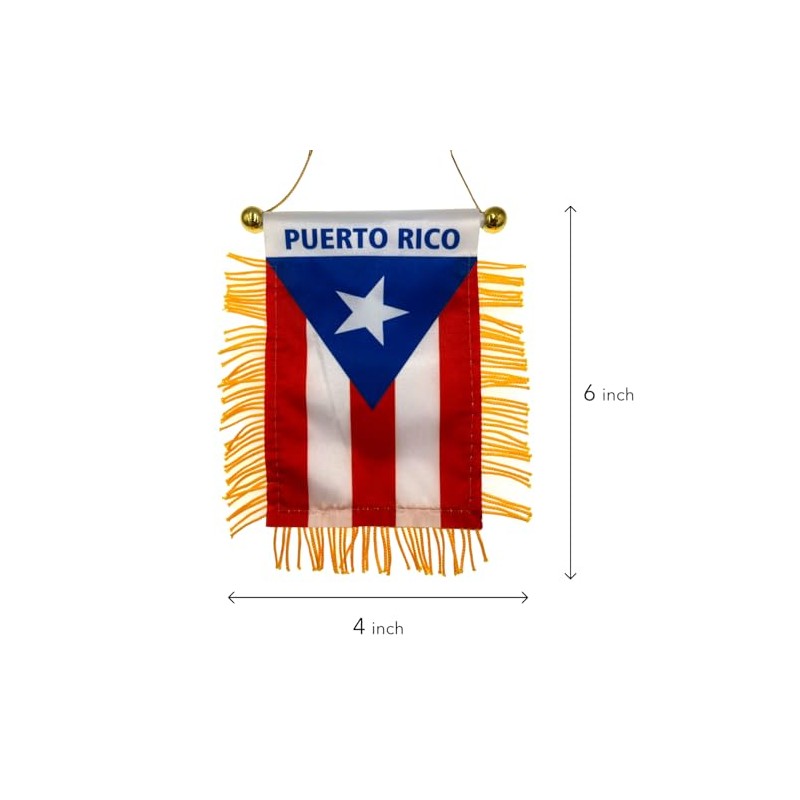 Puerto Rico Flag Car Rear View Mirror - Puerto Ricans