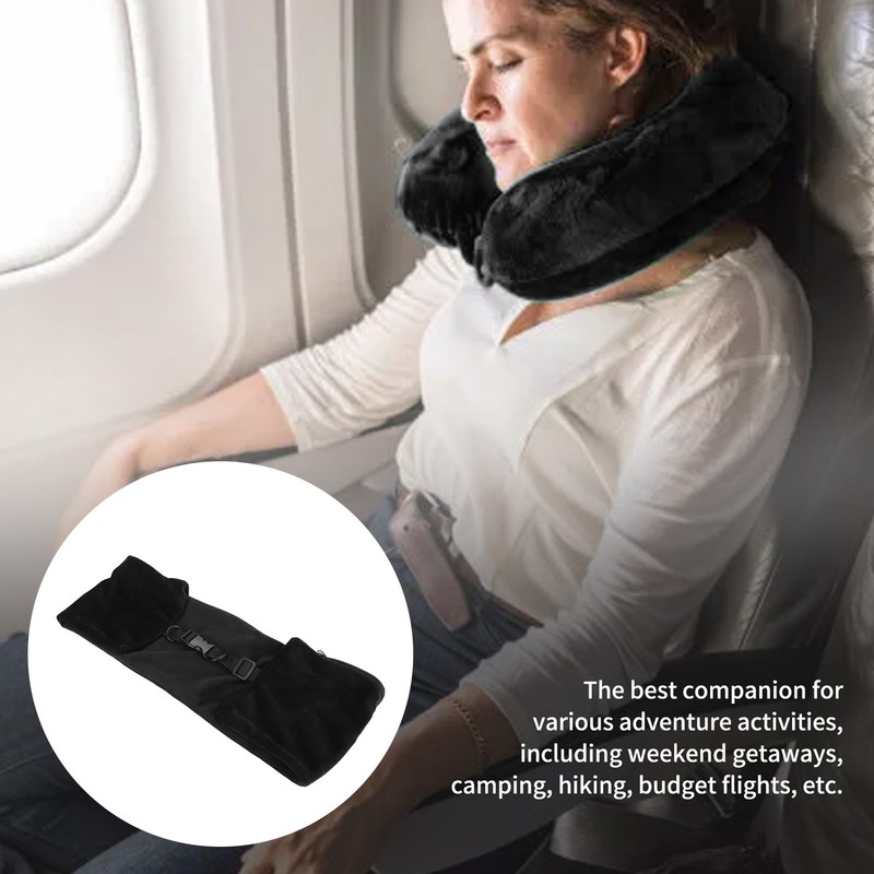 2 Pack Stuffable Travel Pillow Soft Velvet Fillable Airplane Neck