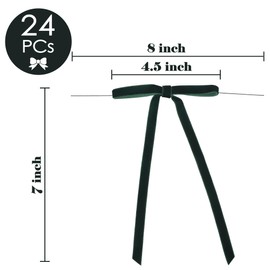 AIMUDI Hunter Green Velvet Bows 4.5" x 7" Velvet Bows for Christmas Tree Green Bows for Gift Wrapping, Holiday Crafts, Wreaths, Garlands, Staircase, Home Outdoor Winter Christmas Decorations, 24 PCs