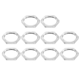 sourcing map G1/2 Pipe Fitting Hex Thin Lock Nut, Locknut Female Fastening for Plumbing, 304 Stainless Steel 10Pcs