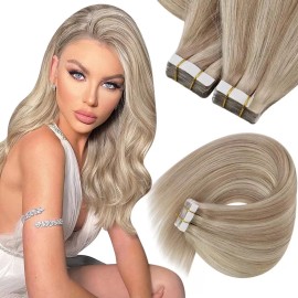 sunny hair Extensiones De Cabello Natural Suave 50gr 16in Rubio Ceniza