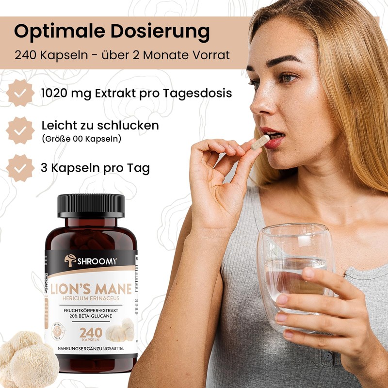 Lions Mane Mushroom Capsules - Pack of 240 - 40%