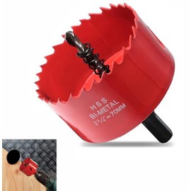 60mm Hole Saw with Quick Change Arbor, Hole Drilling Cutter HSS BI-Metal for Wood, Plywood, PVC, Drywall and Metal Sheet