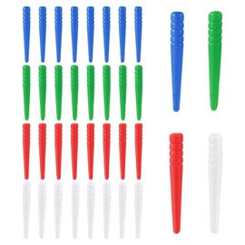36pcs Cribbage Pegs, Fits 1/8 Holes Plastic Cribbage Pins Tapered Design Cribbage Board Game Versatile Cribbage Board Scoring Pegs for Family Friends (Blue, White, Green, Red)