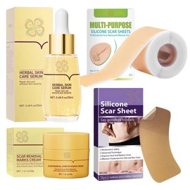 4 Piezas Kit Eliminar Cicatrices Piel Rostro Cuerpo Serum Reparador Cicatrices Anti Manchas Poro Rollo Cinta Silicona Anti Cicatrices Reparación Marcas Piel