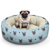 Pug Calming Round Bed Washable Dog Bed Donut Indoor (Pug,