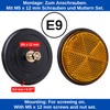 4 Pack Orange Round Reflectors with Black Trim Diameter 59mm