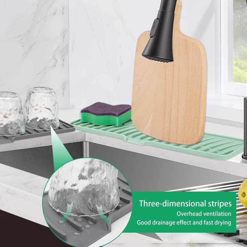 Volminex Tap Mat for Kitchen Sink (Green, 60 cm)