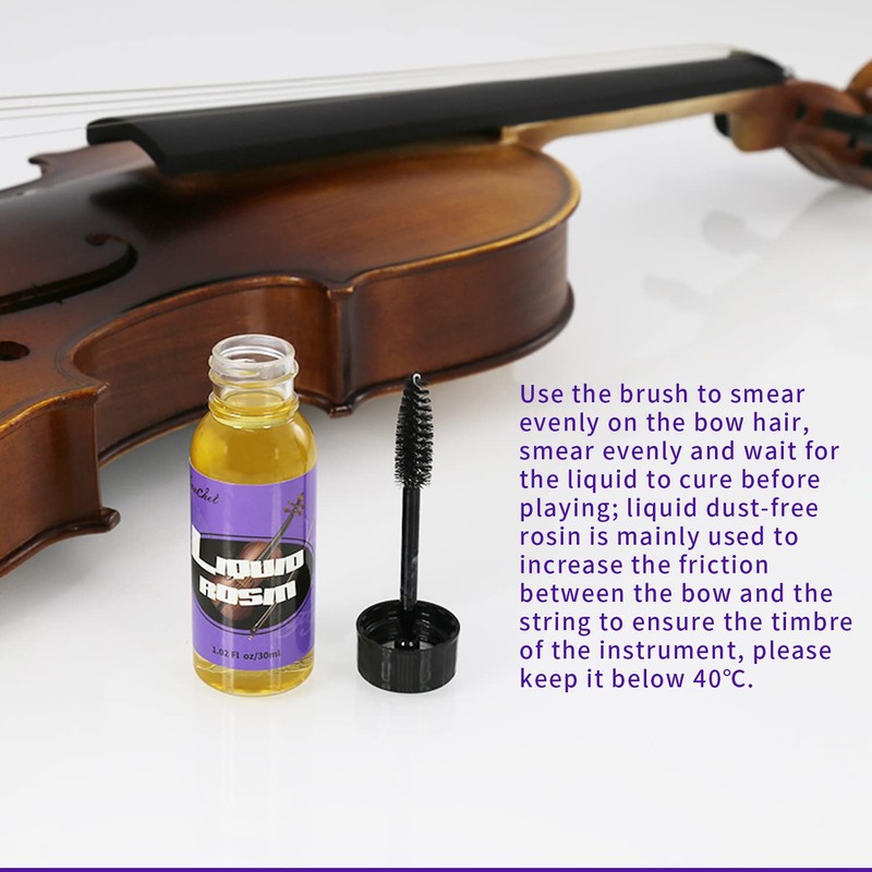 Danchet Violin Cleaner Care Cleaning Kit,Maintenance Kit,Beeswax,Liquid Rosin,Rosin Remover,String Oil,Polish,Violin