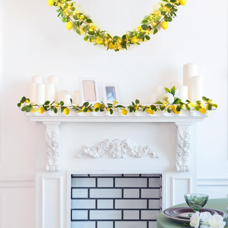 3 Pcs Finecheer 5ft Artificial Lemon Garland Spring Summer Fruit