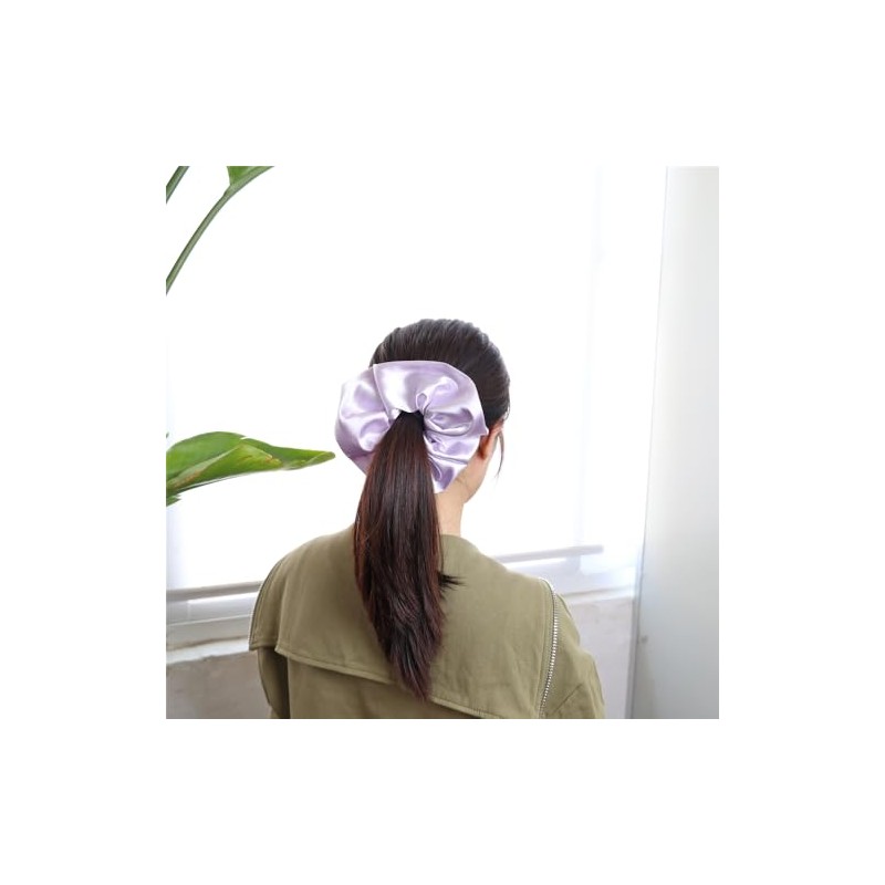 12 Coleteros Extragrandes De Satén De Seda Para Mujer, Pulseras,