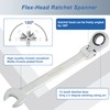 DAKCOS Flexible Head Ratchet Combination Wrench Spanner 15mm Chrome Vanadium