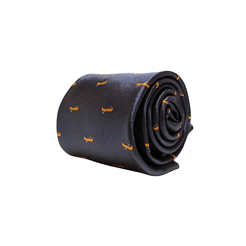 Frederick Thomas navy men-s tie with canoe kayak embroidered design