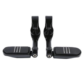 TCMT 1-1/4" 1.25" 32mm Black Long Angled Highway Engine Guard Foot Pegs Kit Fits For Harley Touring Road King Street Glide Road Glide Electra Glide Softail Sportster Dyna with 1.25" Engine Guards