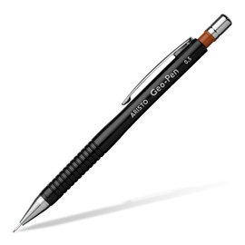 Aristo AR85005 Druckbleistift Geo Pen 0,50 mm (Ergonomisch gerillte Griffzone, gefederte Minenführung, Härtegrad Mine HB, integrierter Radiergummi) schwarz, 10 Stück