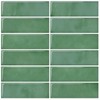 DEWOO Green Peel and Stick Backsplash Subway Wall Tile for