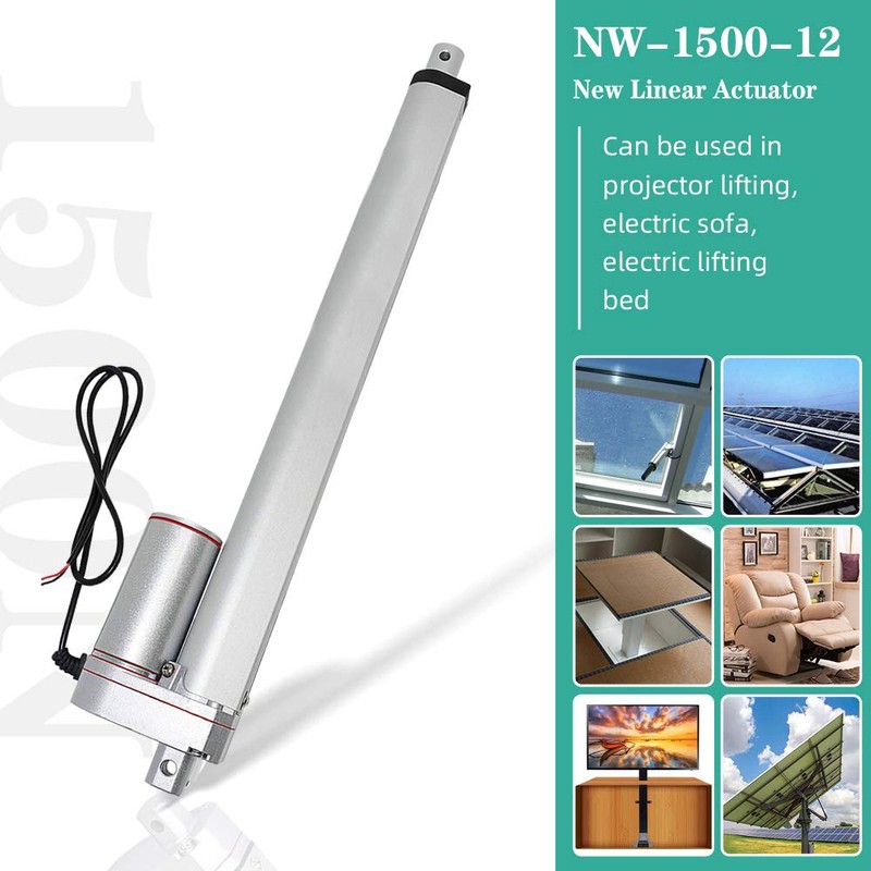 ECO-WORTHY Linear Actuator 12V, 12" 300mm Stroke, IP54 Waterproof Heavy