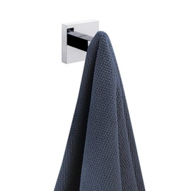 iBathUK Epsom Square Round Robe Hook, Stainless Steel Bathroom Towel Hook, Heavy Duty Wall Door Coat Hook Bedroom Kitchen- Chrome