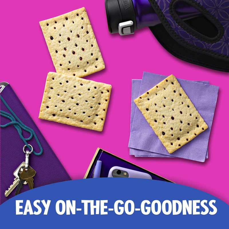 Pop-Tarts Breakfast Toaster Pastries, Unfrosted Blueberry Flavored, 14.7 oz (8