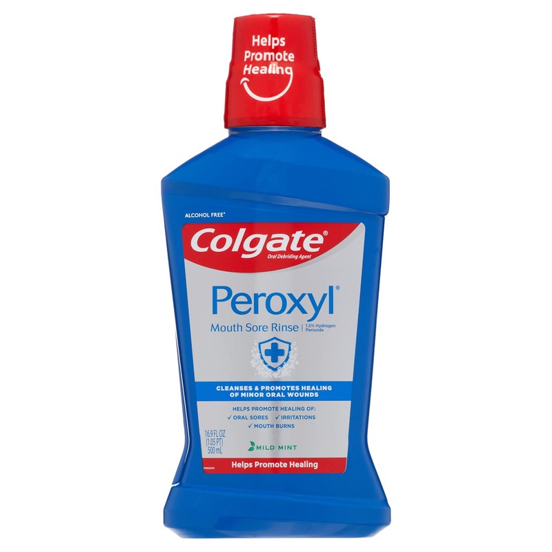 Colgate Peroxyl Mouth Sore Rinse, Mild Mint - 16.9 Fluid