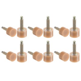 HARFINGTON 6 Pairs TPU High Heel Tips Shoes Replacement Tap Caps for Women High Heel Shoes 3mm Thick Core Pin, 9mm Round Shape Heel Repair Caps, Beige