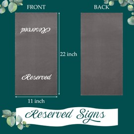12 Pieces Reserved Signs for Pews Reserved Pew Cloths 22 Inch Reserved Seating Signs Placeholder for Church Pew Seats Wedding Seating Decoration Church Event (Gray and White)