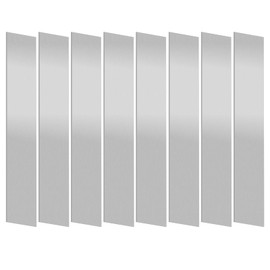Mardatt 10Pcs 304 Stainless Steel Strips Set, 1" Width x 6" Length x 0.004" Thickness Silver Metal Shim Stock Sheet Gap Filler Trim for Wall, Fireplace, Mirror Edging and Craft Decoration