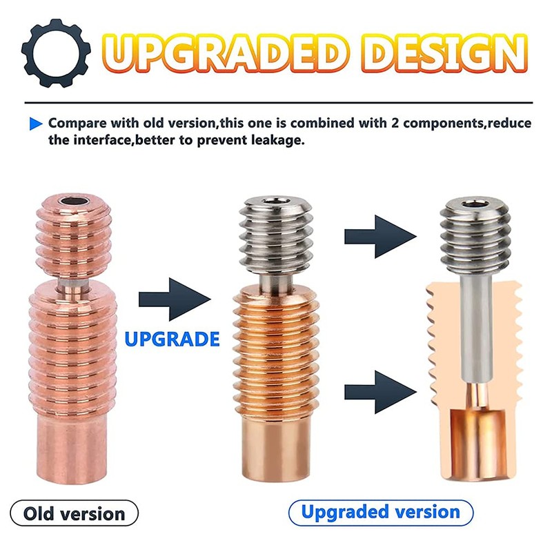 Upgrade Bi-Metal Heatbreak All-Metal Copper Titanium TC4 Neck for Sidewinder