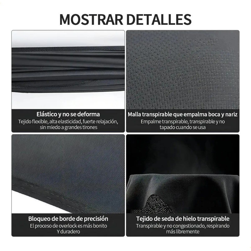 2 Pack Balaclava Negro Unisex Pasamontañas Térmico Uv+ Moto