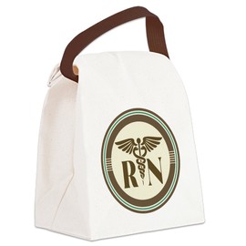 CafePress Nurse Caduceus RN Canvas Lunch Bag with Strap Handle