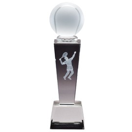 Crystal Tennis Trophy with Free Engraving (Customize Now!)