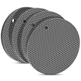 bihijua 4 PCS Premium Silicone Trivet Mats, Food Grade Silicone, BPA Free, Versatile Silicone Hot Pads for Kitchen, Best Option for Fondue Pot Mats, Can Openers and Spoon Rests