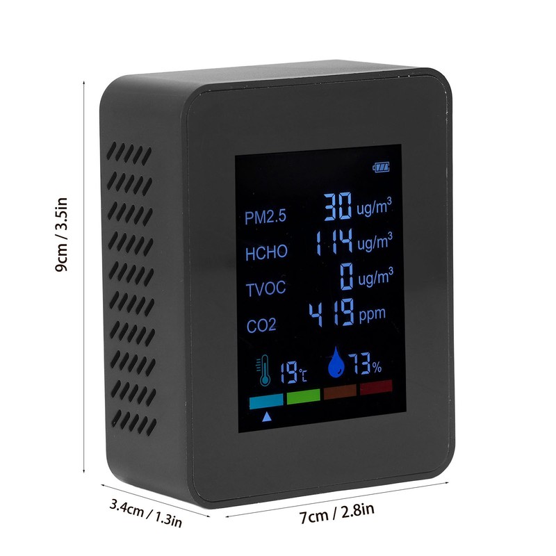 Multifunctional 6 in 1 CO2 Meter Air Quality Monitor Temperature