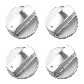 Lotsdonxia 4 Pcs 6MM Universal Gas Stove Knobs – Durable Zinc Alloy Replacement Control Knobs, Rustproof & Easy Fit for Most Cookers (Silver)