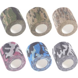 IndigoCase 6 Rolls Self Adhesive Bandage Wrap 2 Inch, CAMO-Mix Color Elastic Athletic Tape, Vet Wrap, Wrist Tape, Small Bandage for Kids, Fingertip, Dog, Pets