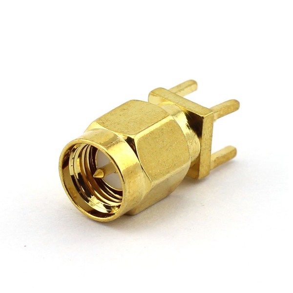 DGZZI 5-Pack SMA Male RF Coaxial Adapter 4 Pins Square