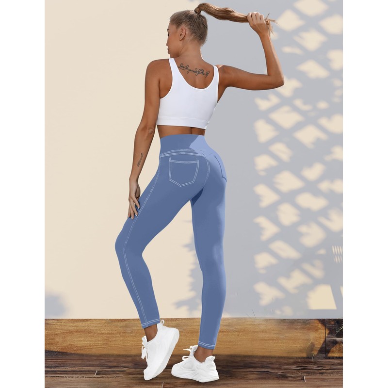 VOOVEEYA Curvy Womens Leggings, High Waisted Yoga Pants with Back