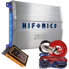 Hifonics ZG-1200.2 Zeus Gamma 2 Channel Super A/B Class 1200 Watt Car Audio Sound System Subwoofer Speaker Amp Amplifier with Gravity Magnet Phone Holder and 4 Gauge Kit Red Bundle