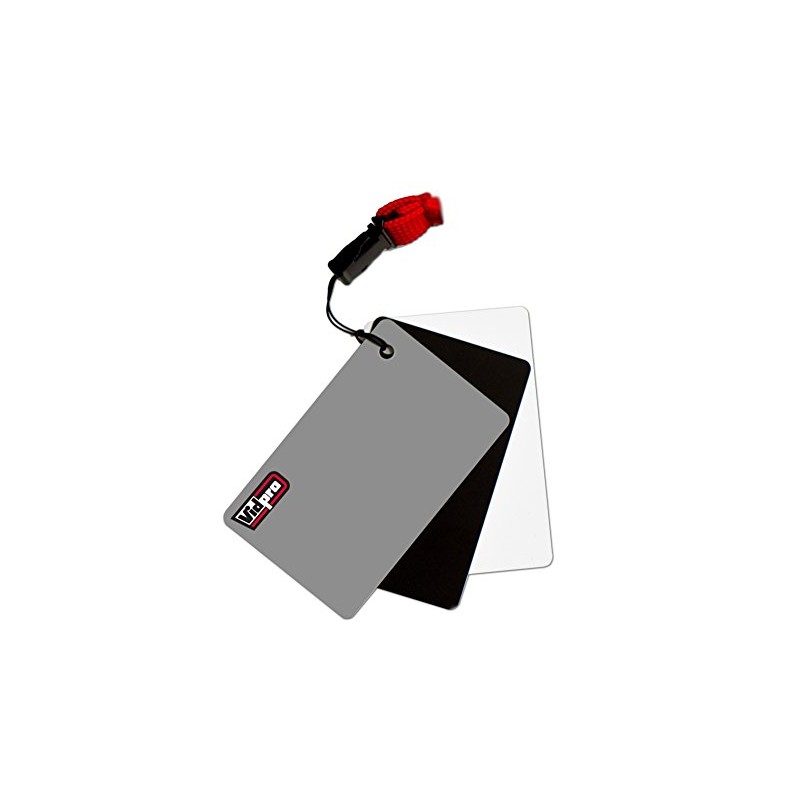 Vidpro White Balance 3 Card Set with Lanyard Strap 2"x3"