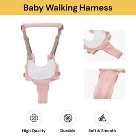 EZONEDEAL Walking Harness Adjustable Detachable, Walker Assistant Protective Belt Learning Walk Support Assist Trainer Tool - for 7-24 Month Old (Pink)