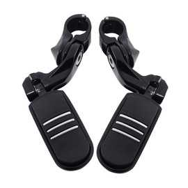 TCMT 1 1/4" Highway Short Angled Mount Footpeg Fit For Harley Touring Road King Street Glide Road Glide Electra Glide Softail Sportster Dyna with 1.25" Engine Guards