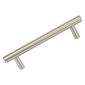Rok Hardware Contemporary 4-1/4" (108mm) Hole Centers Euro Stye Brushed Nickel Pull Handle 5-13/16" (148mm) Overall Length