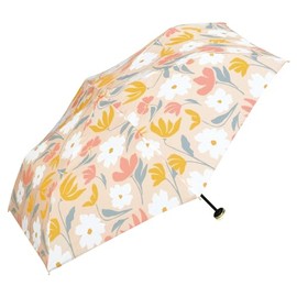 [2024] Wpc. 7348-114-002 Rain Umbrella, Folding Umbrella, Polk, Mini, Beige, Rain or Shine, Ribs, 190g, Lightweight, Women's, Retro, Floral, Bird, Northern Europe, Dull Color, Stylish, Cute, Umbrella