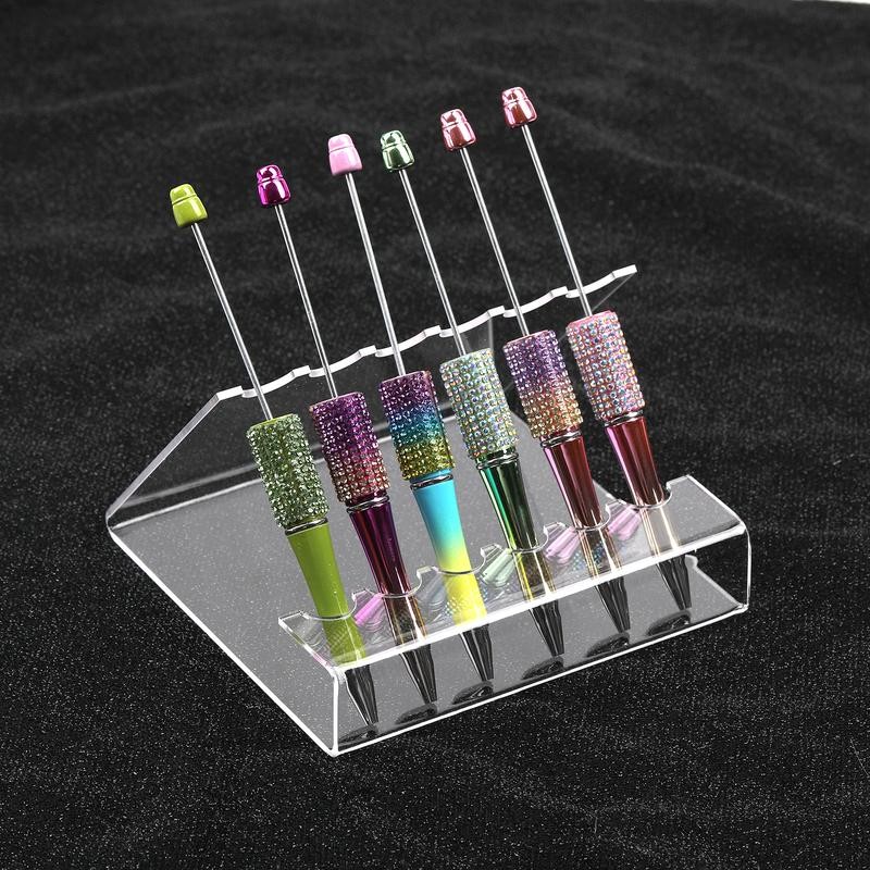 【P14】Transparent Acrylic Pen Holder Stationery Store storage organizer:_36 hole 27*8*7.5cm