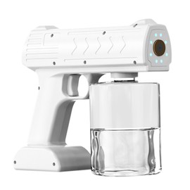 D C5 V 7W Electric Sprayer Fogger Mist Machine Spray Atomizer Steam G-un with Blue Light USB Powered Operated 500ml Capacity Jar Built-in 4000mAh High Capacity Rechargeable Cell for Home Daily Use Cleaning Portable