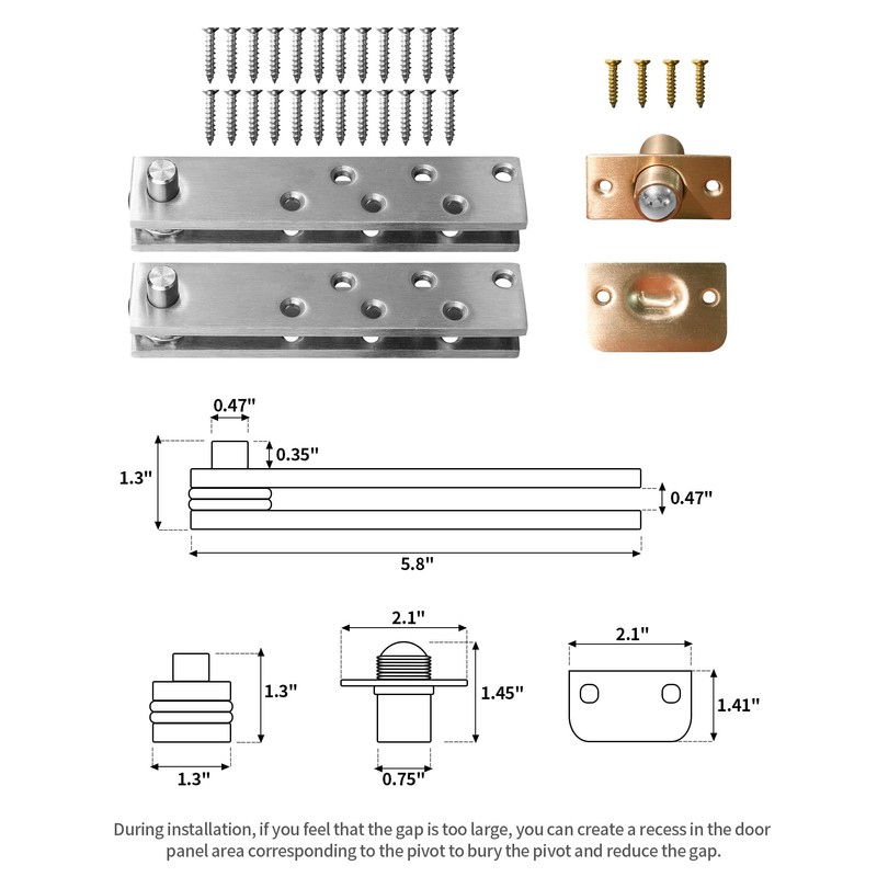 Heavy Duty Pivot Hinge for Wood Door with 360 Degree