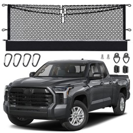 Red de carga de 3 capas para Toyota Tundra 2007-2026, bolsa con cierre para red de cama de camión para comestibles, redes de almacenamiento y organizador de carga resistente Oxford con mosquetones