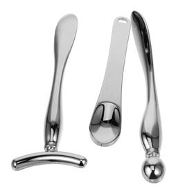 IWOWHERO 3pcs Eye Cream T-Type Eye Roller Applicator Zinc Alloy Beauty Tool Double-ended Eye Cream Spoon for Face Cream