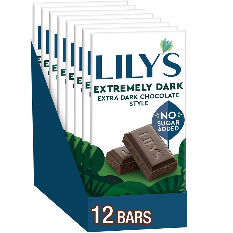 LILY'S Extremely Dark Extra Dark Chocolate Style No Sugar Added,